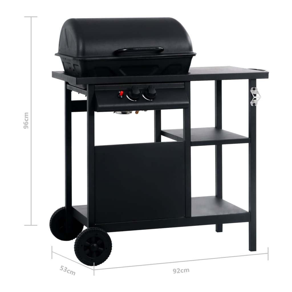 Barbecue e Griglia a Gas con 3 Ripiani Nero 47390