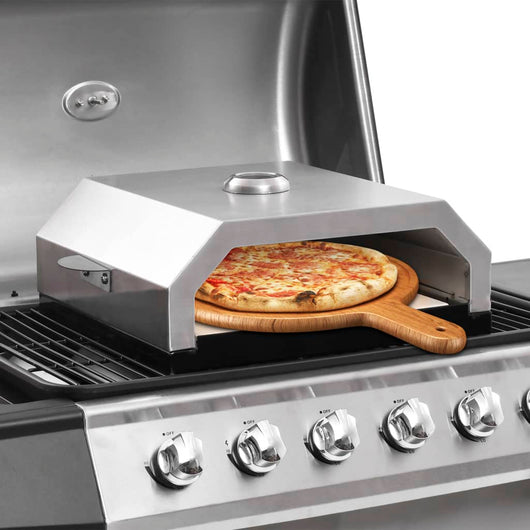 Forno Pizza con Piastra Ceramica per Barbecue a Gas e Carbone 47395