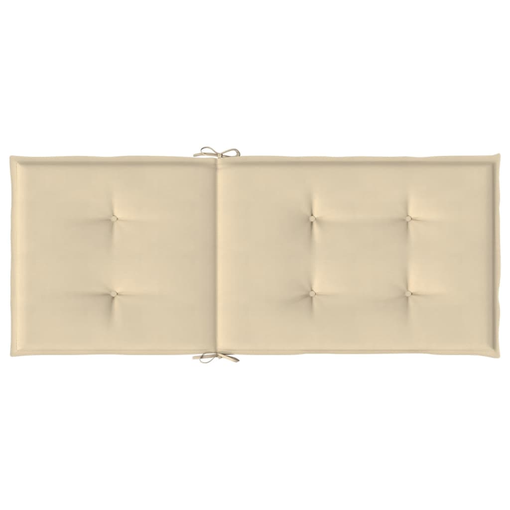 Cuscini per Sedie 2 pz Beige 120x50x3 cm in Tessuto 47542