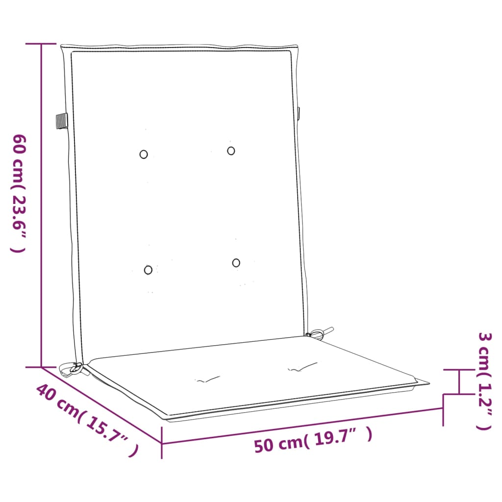 Cuscini per Sedia 2 pz Crema 100x50x3 cm in Tessuto Oxford 47552