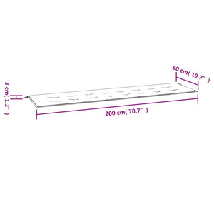 Cuscino per Panca Grigio 200x50x3 cm in Tessuto Oxford 47607