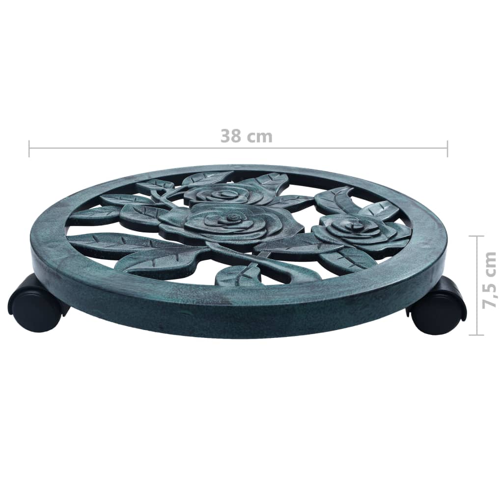 Carrelli Portavasi 6 pz Verdi 38 cm in Plastica 48228