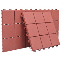 Piastrelle per Decking 10 pz Rosse 30,5x30,5 cm in Plastica 48230