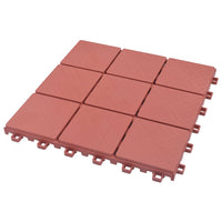 Piastrelle per Decking 10 pz Rosse 30,5x30,5 cm in Plastica 48230