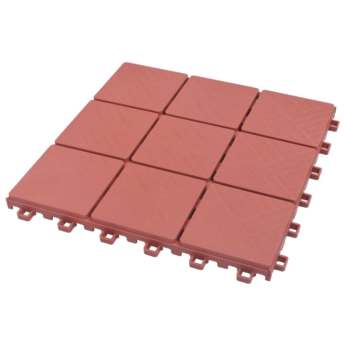 Piastrelle per Decking 10 pz Rosse 30,5x30,5 cm in Plastica 48230