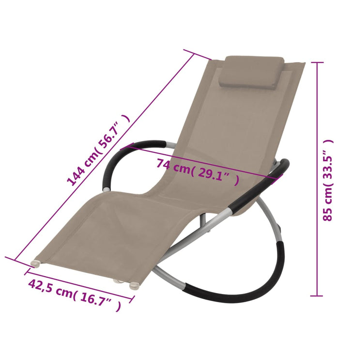 Lettino Prendisole Geometrico in Acciaio Tortora cod mxl 9550