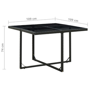 Set da Pranzo da Giardino 5 pz con Cuscini in Polyrattan Nero 46384