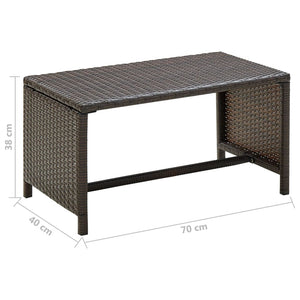 Tavolino da Caffè Marrone 70x40x38 cm in Polyrattan cod 8787