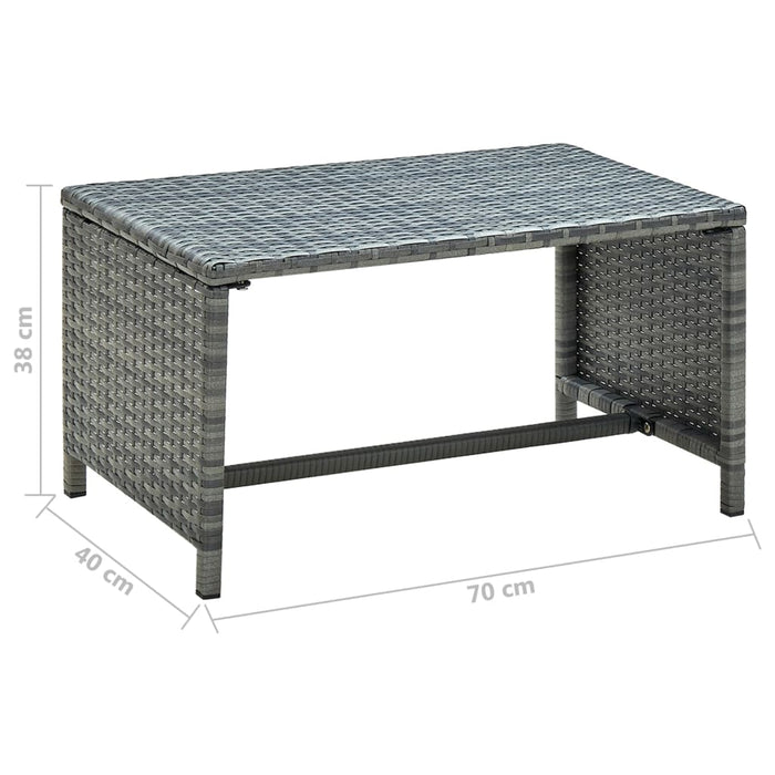 Tavolino da Caffè Antracite 70x40x38 cm in Polyrattan 46394