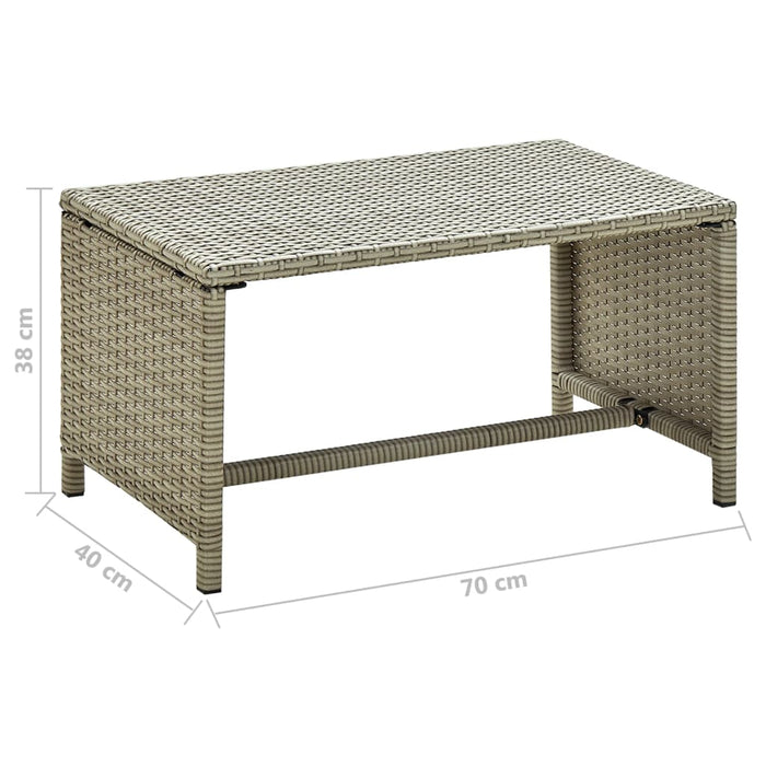 Tavolino da Caffè Beige 70x40x38 cm in Polyrattan cod mxl 55348