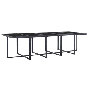 Set da Pranzo da Giardino 15 pz con Cuscini in Polyrattan Nero 46420