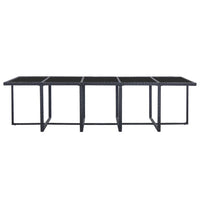 Set da Pranzo da Giardino 15 pz con Cuscini in Polyrattan Nero 46420