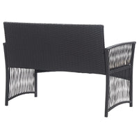 Set Divani da Giardino 4 pz con Cuscini in Polyrattan Nero 46434