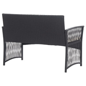 Set Divani da Giardino 4 pz con Cuscini in Polyrattan Nero 46434