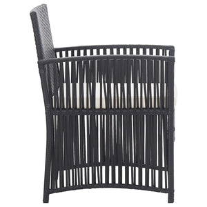 Set Divani da Giardino 4 pz con Cuscini in Polyrattan Nero 46434