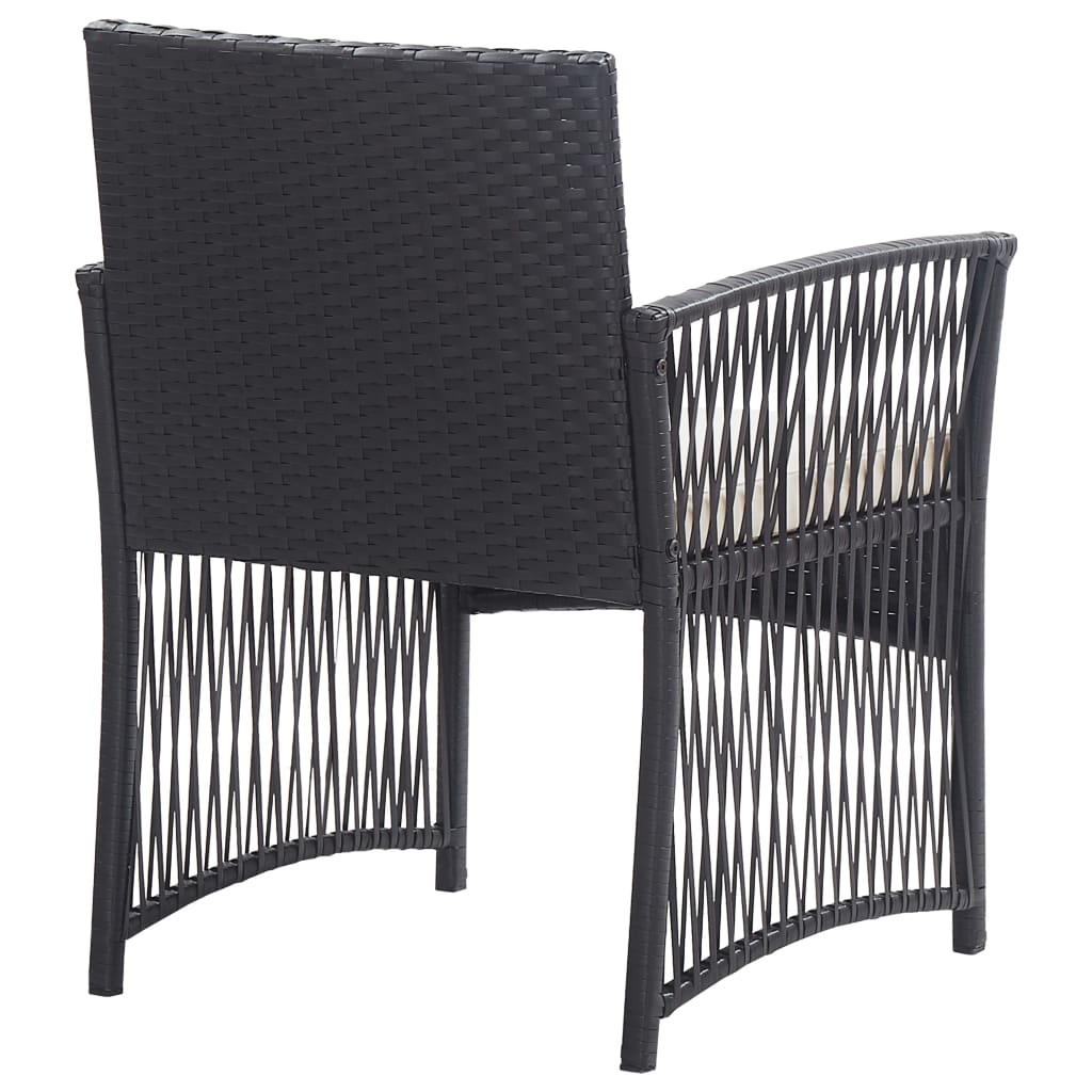 Set Divani da Giardino 4 pz con Cuscini in Polyrattan Nero 46434