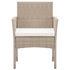 Poltrone da Giardino con Cuscini 2 pz Beige in Polyrattan cod mxl 17457