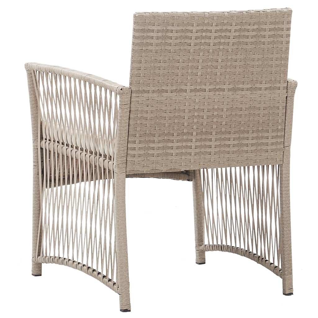 Poltrone da Giardino con Cuscini 2 pz Beige in Polyrattan cod mxl 17457