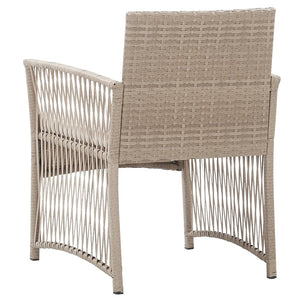 Poltrone da Giardino con Cuscini 2 pz Beige in Polyrattan cod mxl 17457