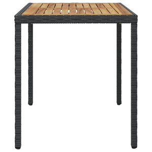 Tavolo da Giardino Nero e Marrone 123x60x74 cm Acacia Massello cod mxl 55350