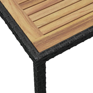 Tavolo da Giardino Nero e Marrone 123x60x74 cm Acacia Massello cod mxl 55350