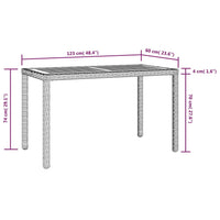 Tavolo da Giardino Nero e Marrone 123x60x74 cm Acacia Massello cod mxl 55350