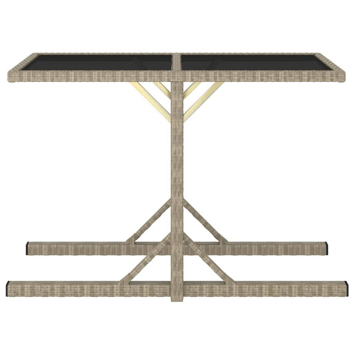 Tavolo da Giardino Beige 110x53x72 cm in Vetro e Polyrattan 46454