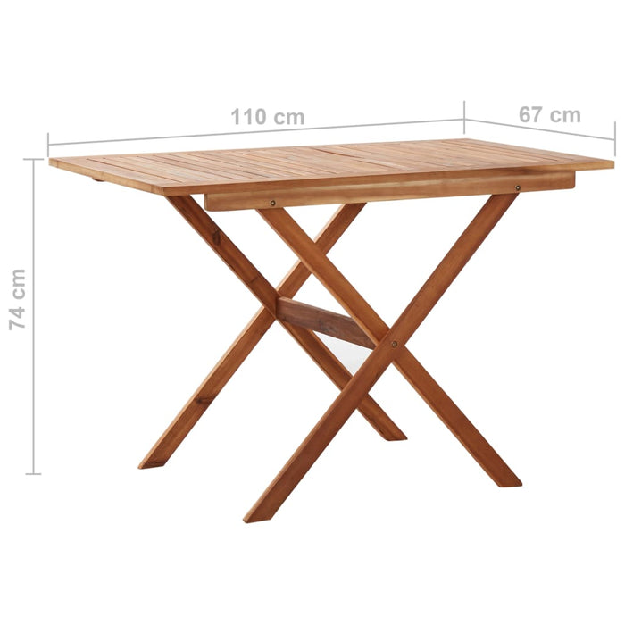 Tavolo da Giardino 110x67x74 cm in Legno Massello di Acacia 46458