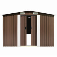 Capanno da Giardino Marrone 257x990x181 cm in Acciaio Zincato 47039