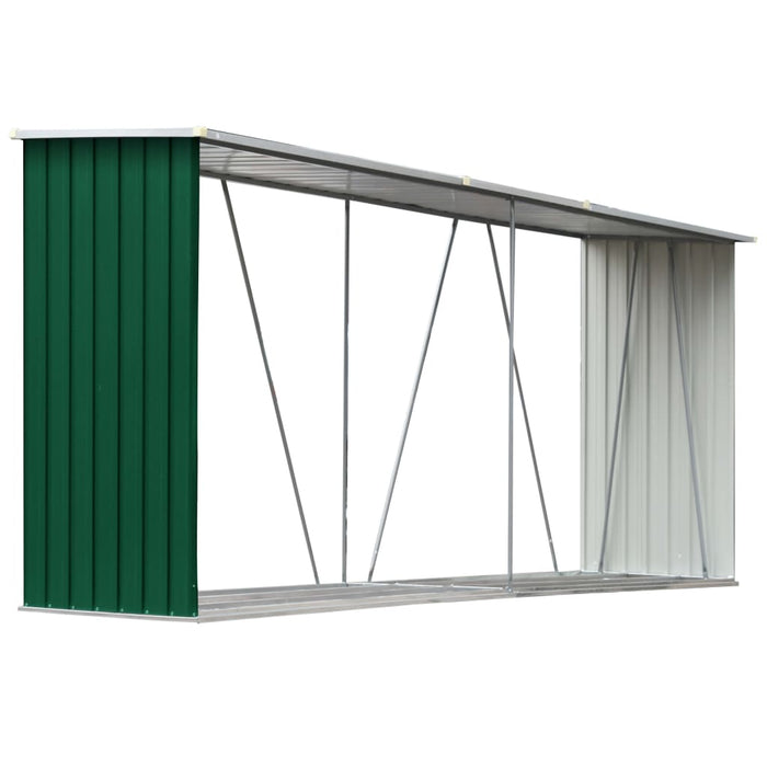 Capannone da Giardino in Acciaio Zincato 330x84x152cm Verde 47083