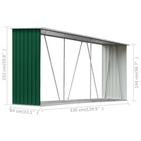 Capannone da Giardino in Acciaio Zincato 330x84x152cm Verde 47083