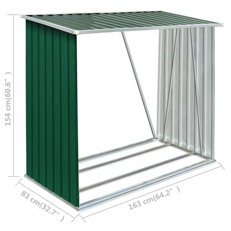 Capannone da Giardino in Acciaio Zincato 163x83x154 cm Verde 47089