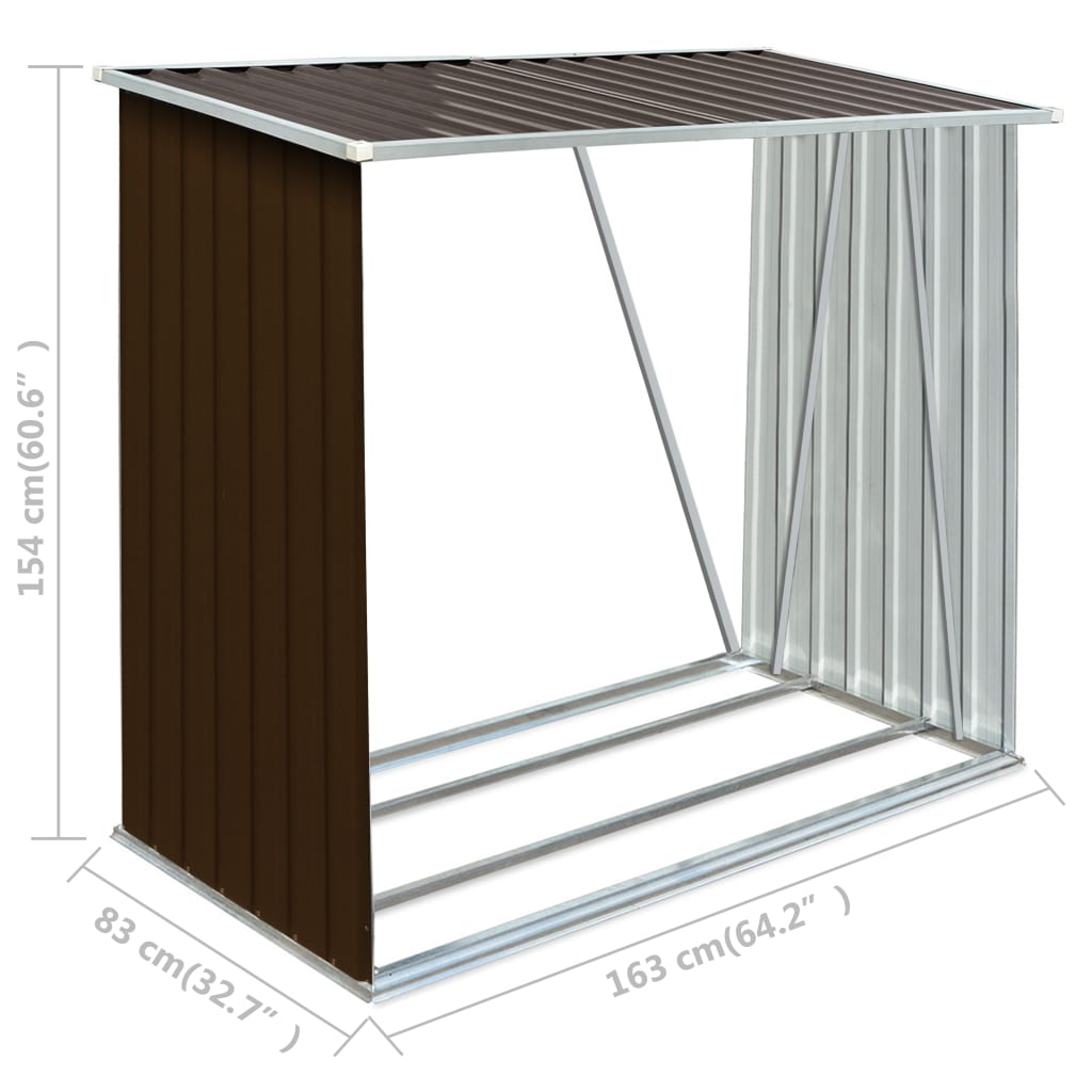 Capannone da Giardino in Acciaio Zincato 163x83x154 cm Marrone cod mxl 77718