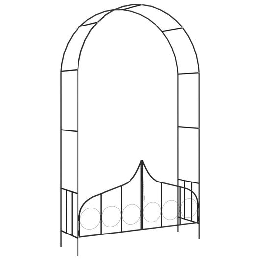 Arco da Giardino con Porta Nero 138x40x238 cm in Ferro  cod mxl 76445