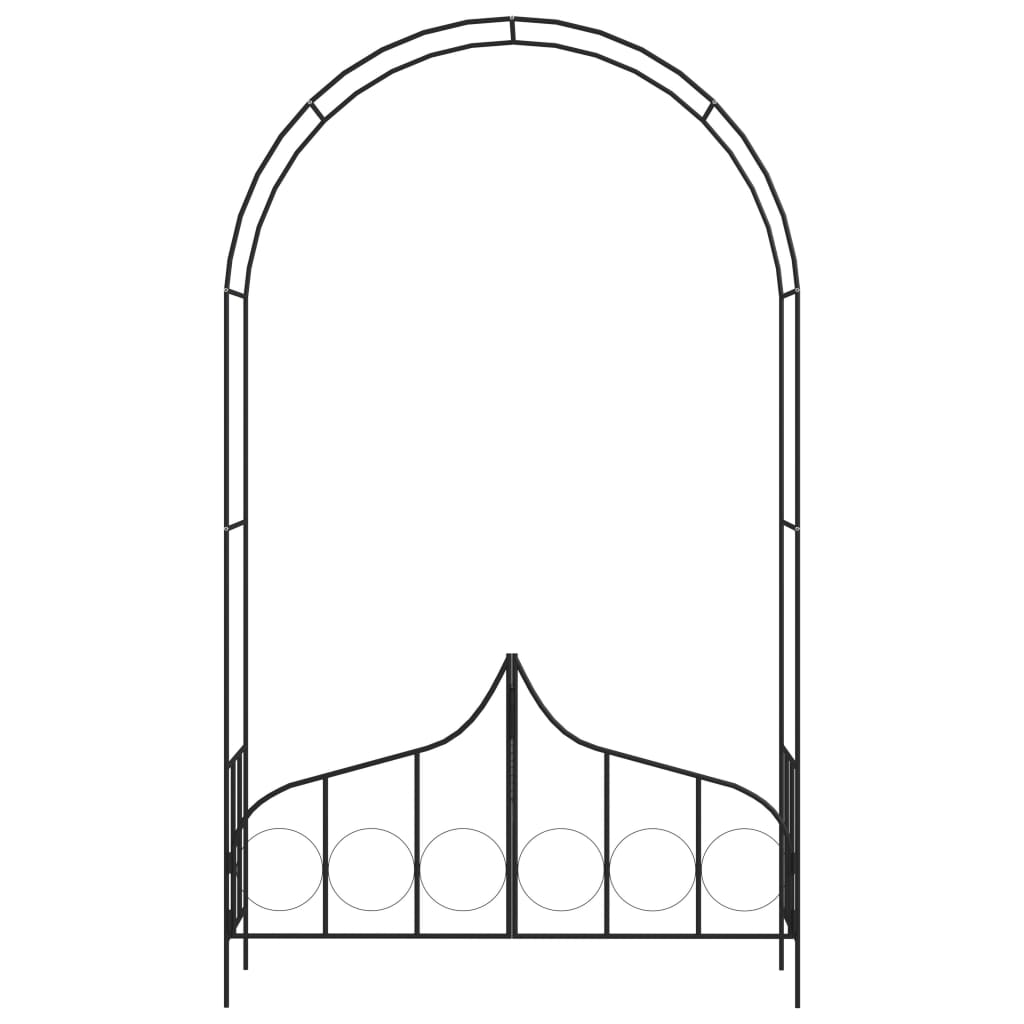 Arco da Giardino con Porta Nero 138x40x238 cm in Ferro 47092