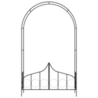 Arco da Giardino con Porta Nero 138x40x238 cm in Ferro 47092