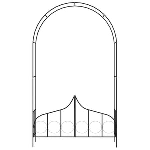 Arco da Giardino con Porta Nero 138x40x238 cm in Ferro 47092