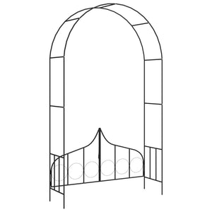 Arco da Giardino con Porta Nero 138x40x238 cm in Ferro 47092