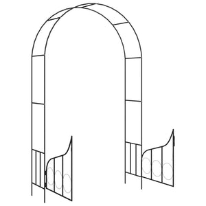 Arco da Giardino con Porta Nero 138x40x238 cm in Ferro 47092