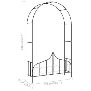 Arco da Giardino con Porta Nero 138x40x238 cm in Ferro 47092