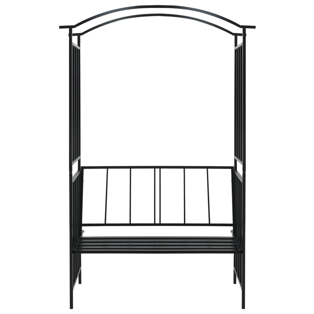 Arco da Giardino con Panca Nero 128x50x207 cm in Ferro  cod mxl 74345