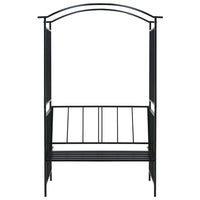 Arco da Giardino con Panca Nero 128x50x207 cm in Ferro  cod mxl 74345