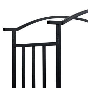 Arco da Giardino con Panca Nero 128x50x207 cm in Ferro  cod mxl 74345