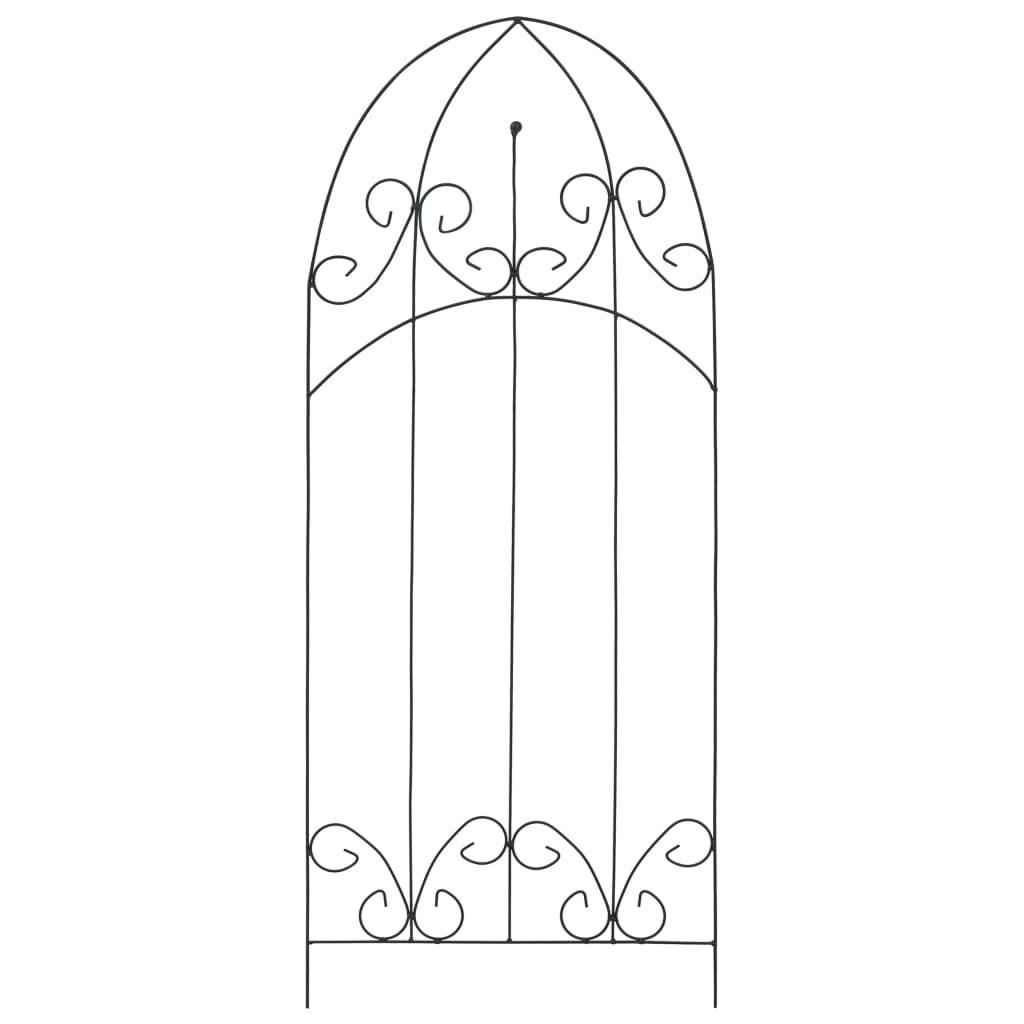 Supporti da Giardino per Piante 3 pz Neri 40x100 cm in Ferro 47098