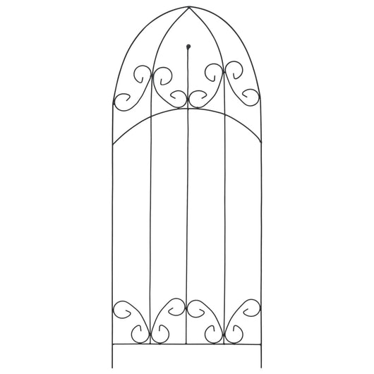 Supporti da Giardino per Piante 3 pz Neri 40x100 cm in Ferro 47098