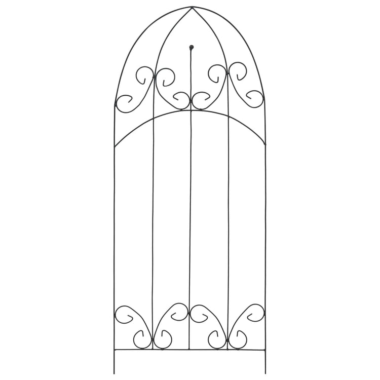 Supporti da Giardino per Piante 3 pz Neri 40x100 cm in Ferro 47098