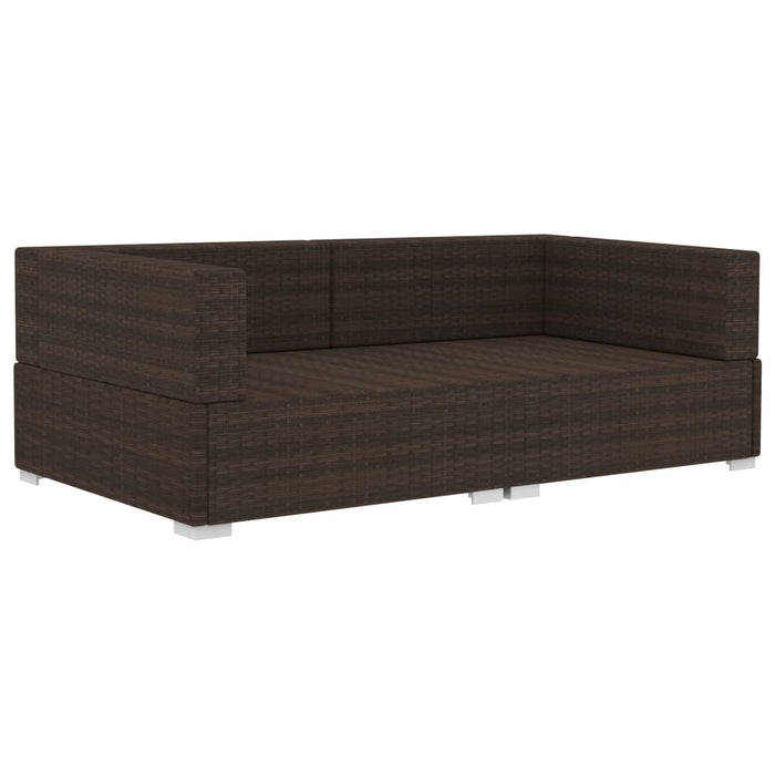 Poltrone Modulari ad Angolo con Cuscini 2 pz Polyrattan Marrone 47261