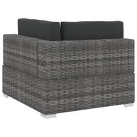 Set Divani da Giardino 3 pz con Cuscini in Polyrattan Grigio