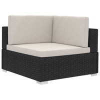 Set Divani da Giardino 4 pz con Cuscini in Polyrattan Nero cod mxl 34638