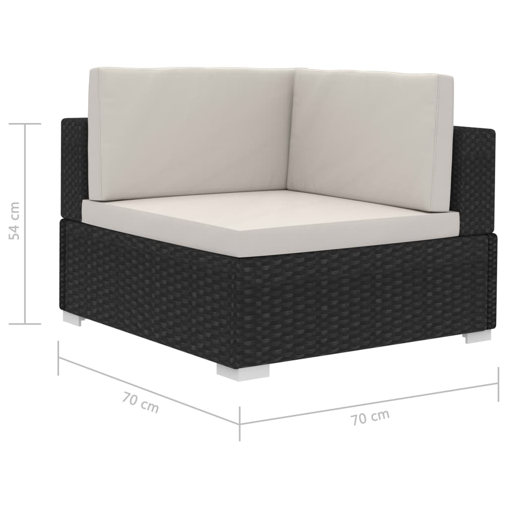 Set Divani da Giardino 4 pz con Cuscini in Polyrattan Nero cod mxl 34638